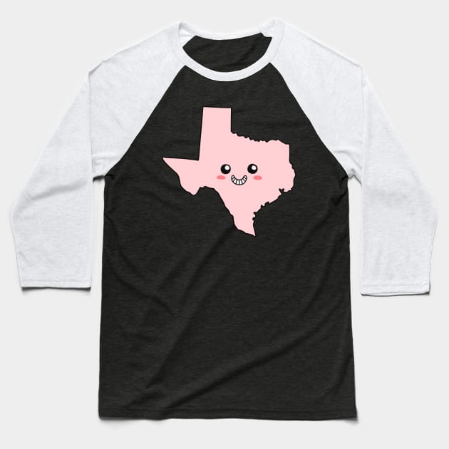 Texas Kawaii - Us State Baseball T-Shirt by isstgeschichte